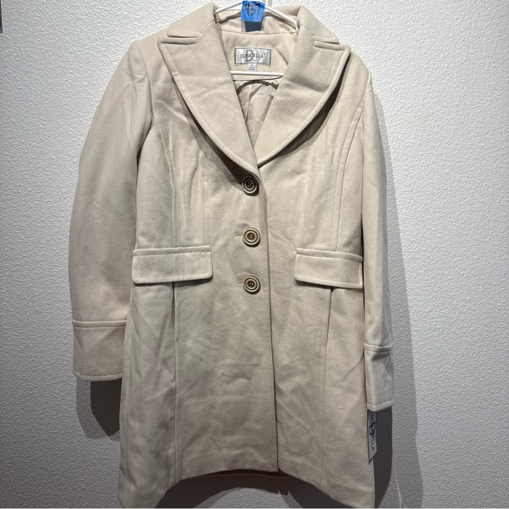 Linea Donatella Elegant Cream Trench Coat BNWT sz M